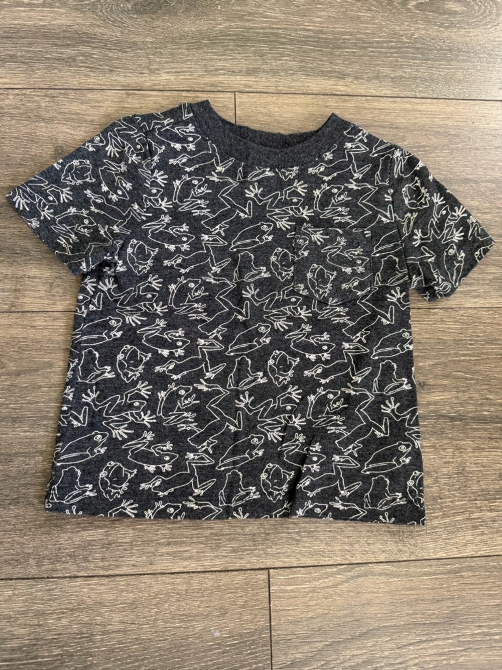 12-18m grey frog-Print Short Sleeve Tee
